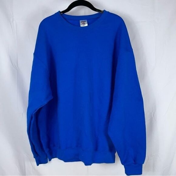 90s Sweatshirt Crewneck Fleece Pullover Long Sleeve Solid Top Vintage Unisex - Picture 1 of 10